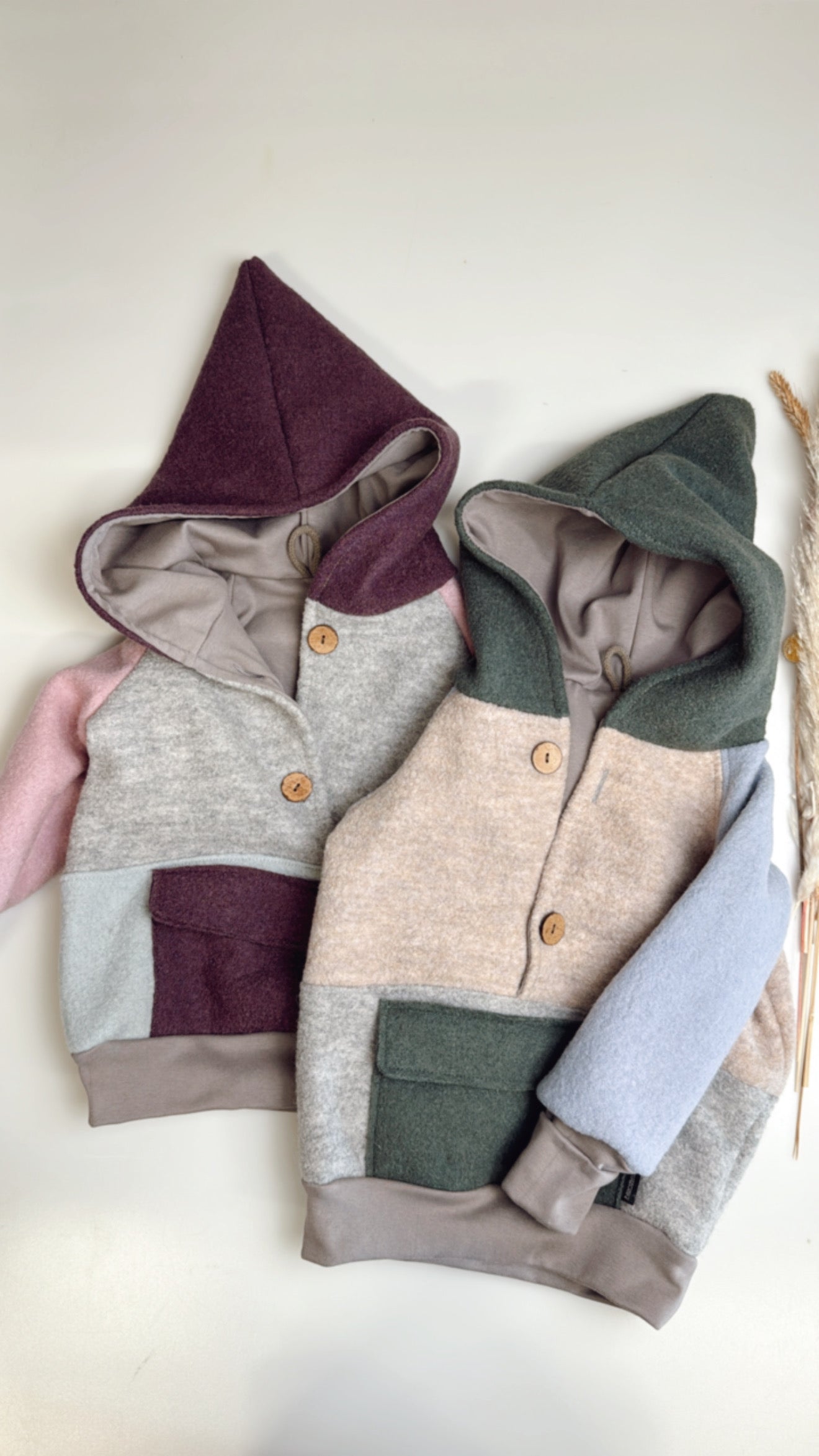 🧥♻️ Bunte Reststoff- WALK Schlupf-Jacken – Nachhaltig, einzigartig