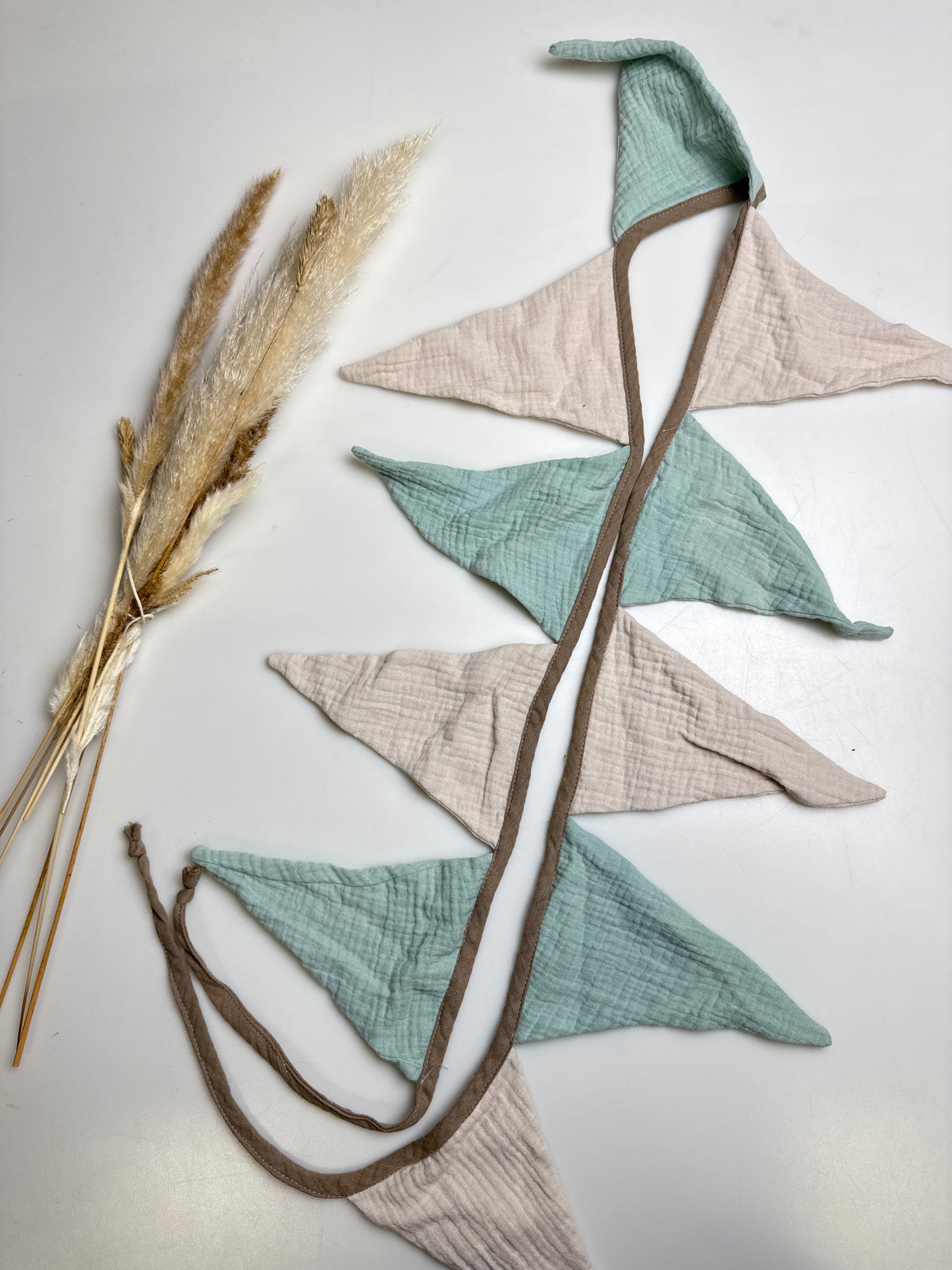 (Wimpelkette Sand/mint Musselin