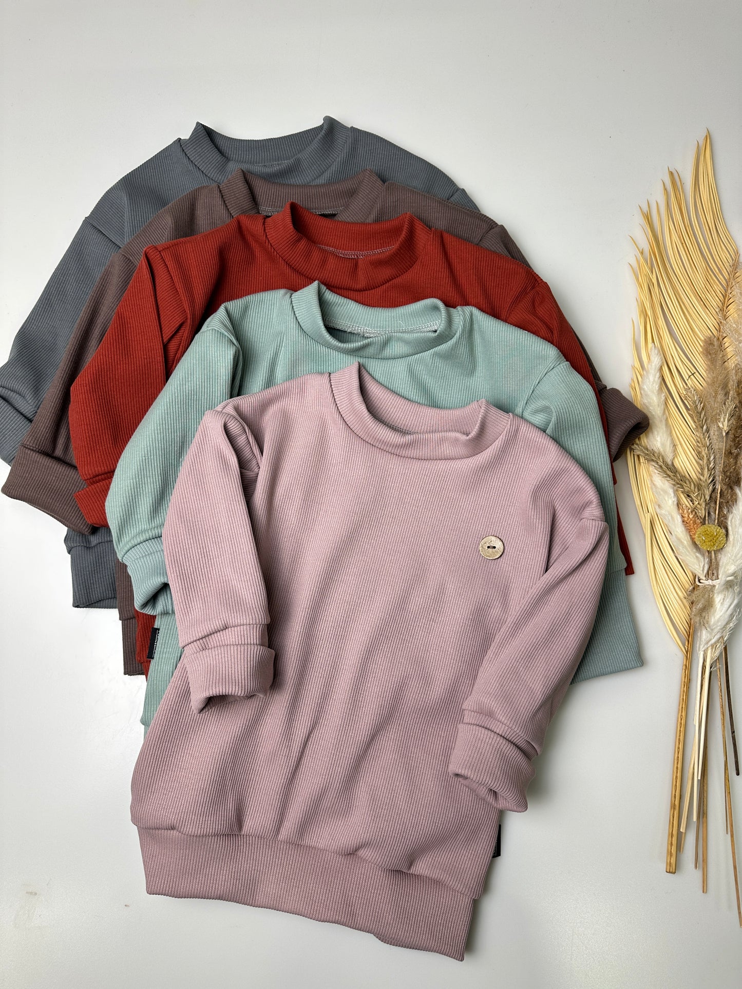 Basic Rib Langarmshirts - versch. Farben
