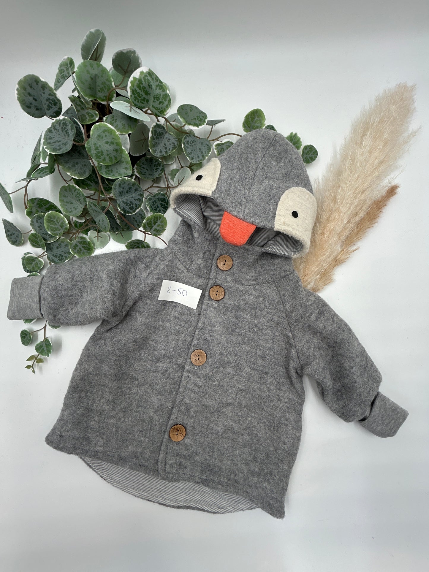 Walkjacke - "Pinguin" Kies, Gr. 2, 62/68 (2_50)