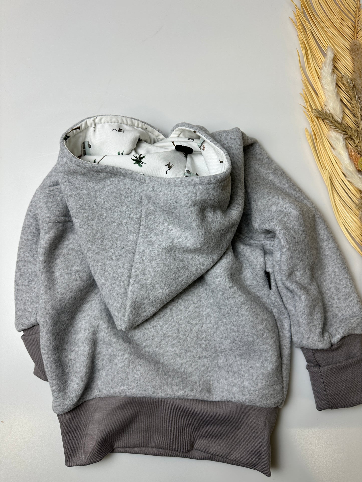 Fleece Outdoor Hoodie - grau