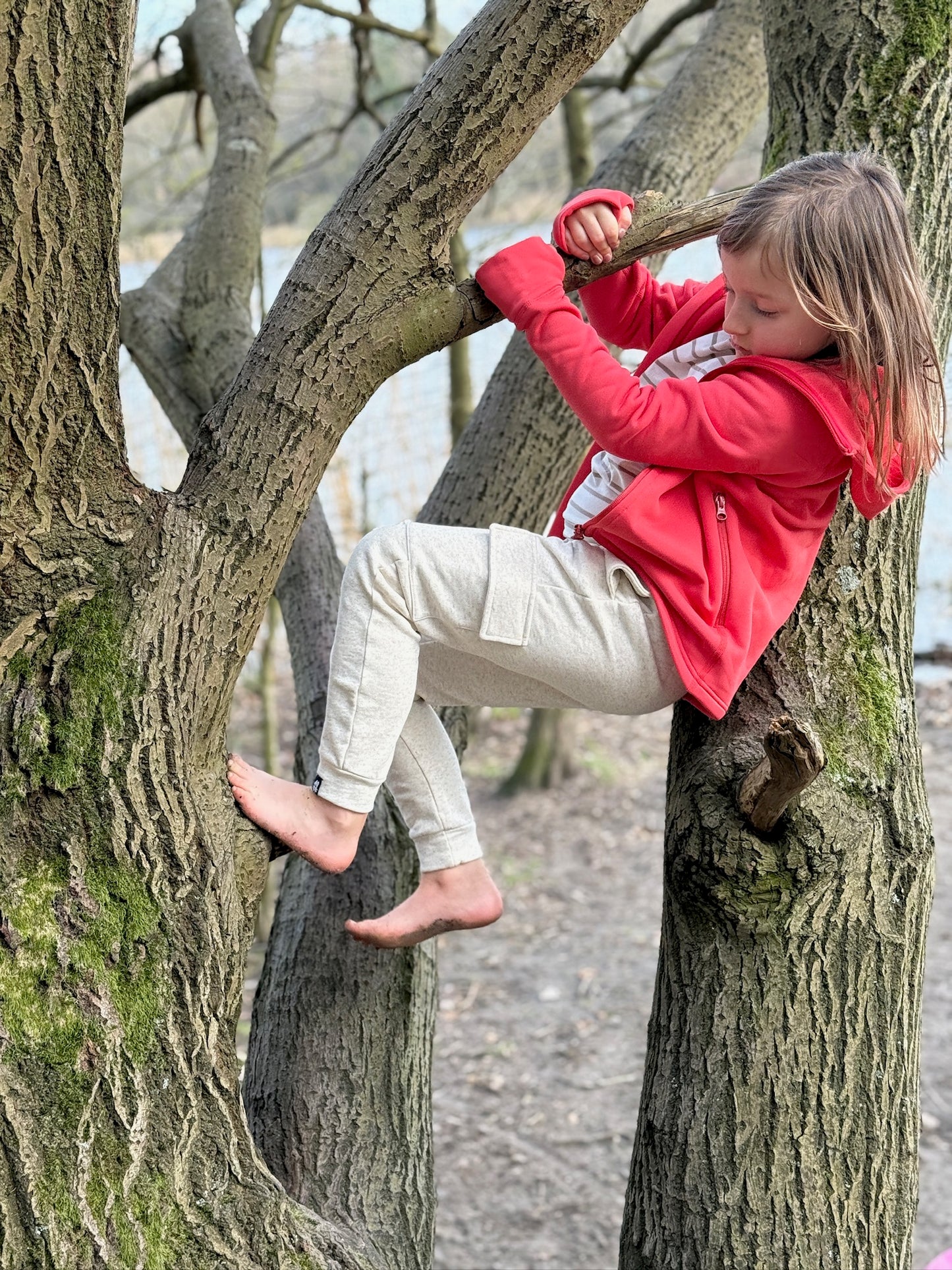 Kinder Sweathose aus Bio-Hanf & Baumwolle – „creme meliert“, robust & unisex