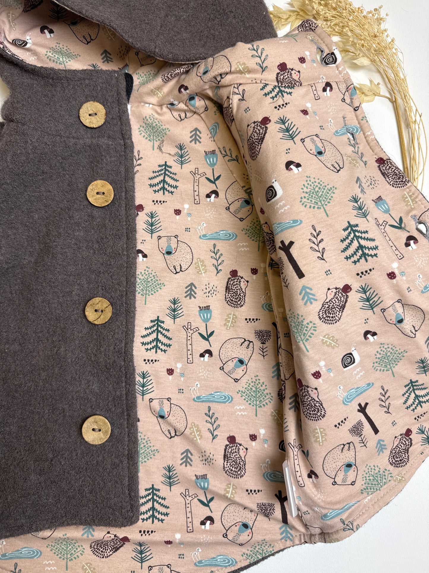 Walkjacke - rosa braun - Gr 80/86