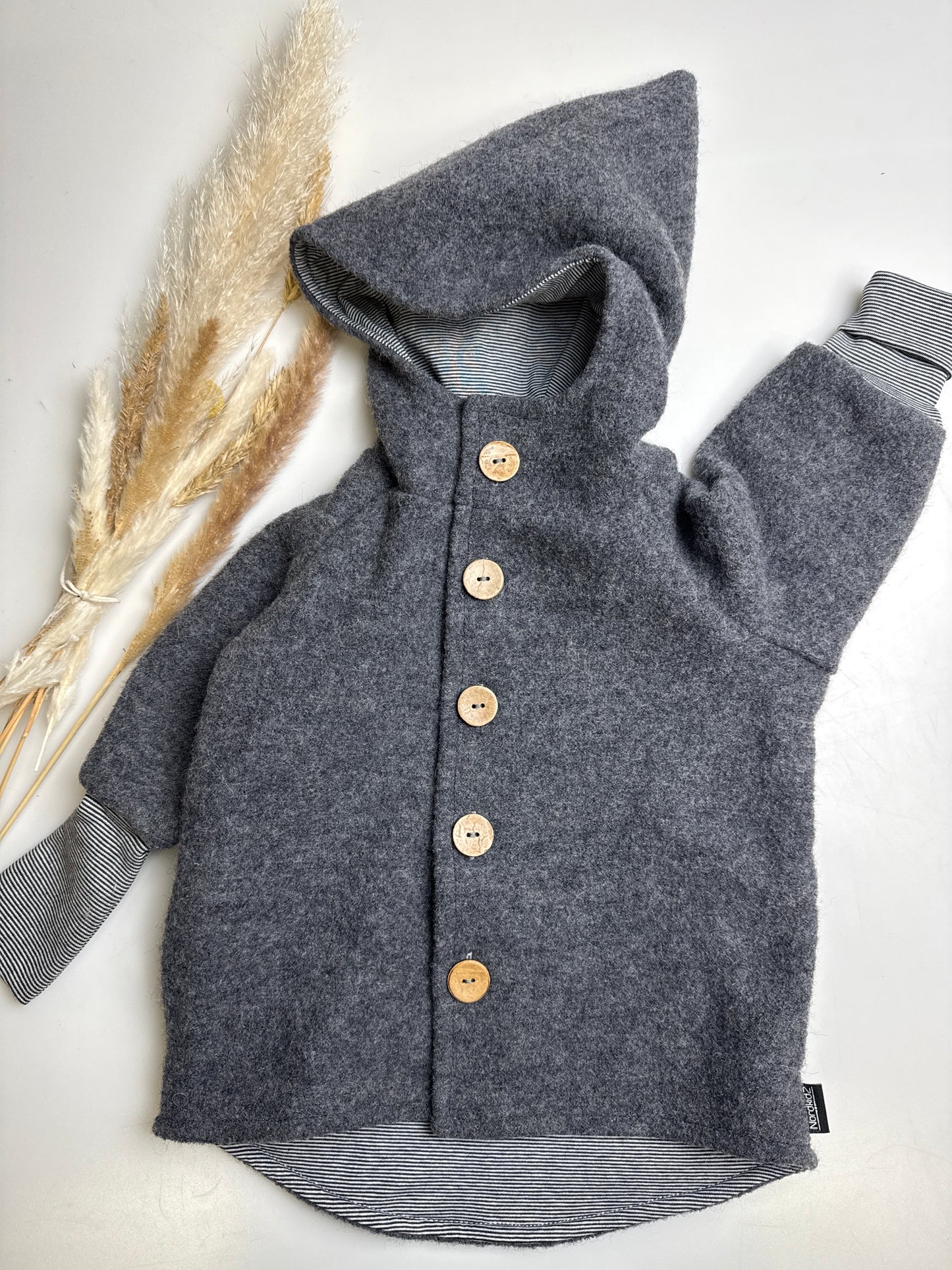 Walkjacke - Gr. 3 - 74/80 GRAU