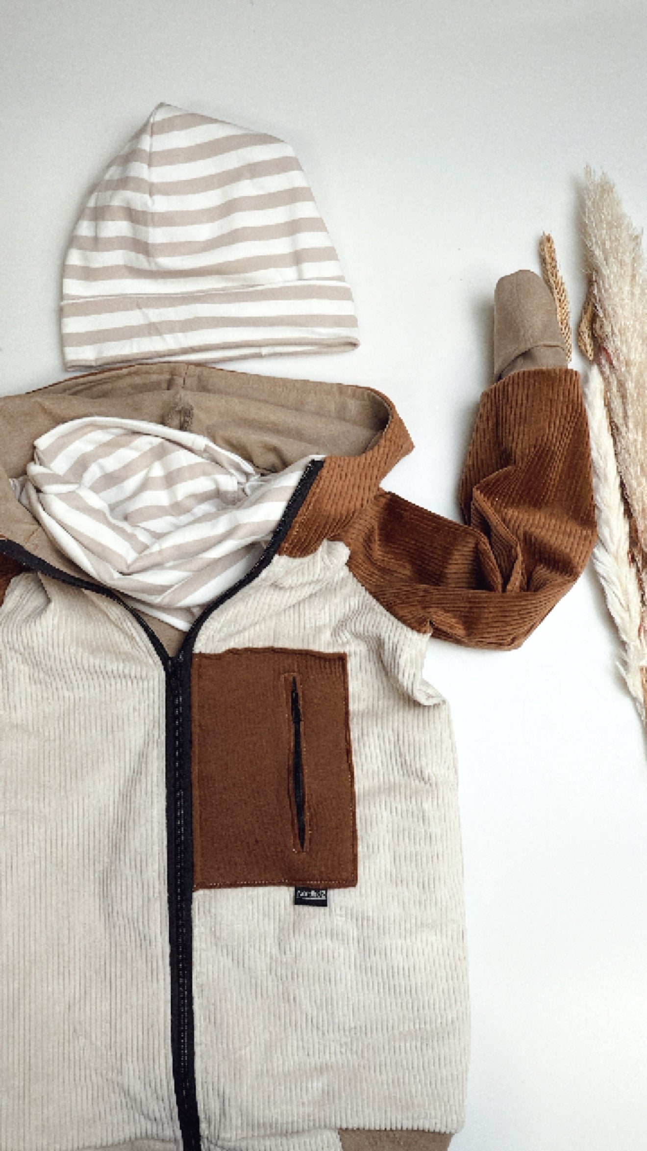 🤎 Cordjacke mit Kapuze – Naturtöne im Mix & Match BRAUN