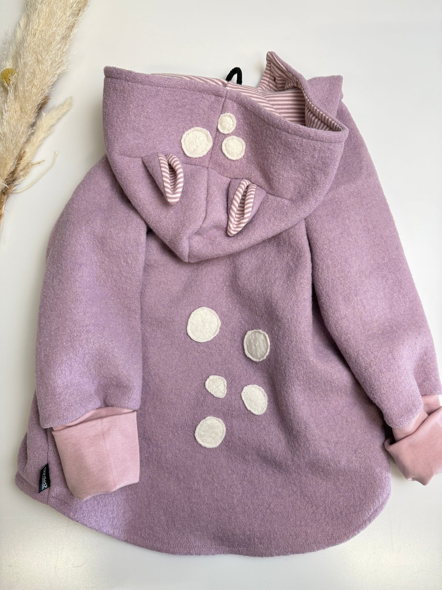 Wollwalk-Overall mit Kapuze – Altrosa