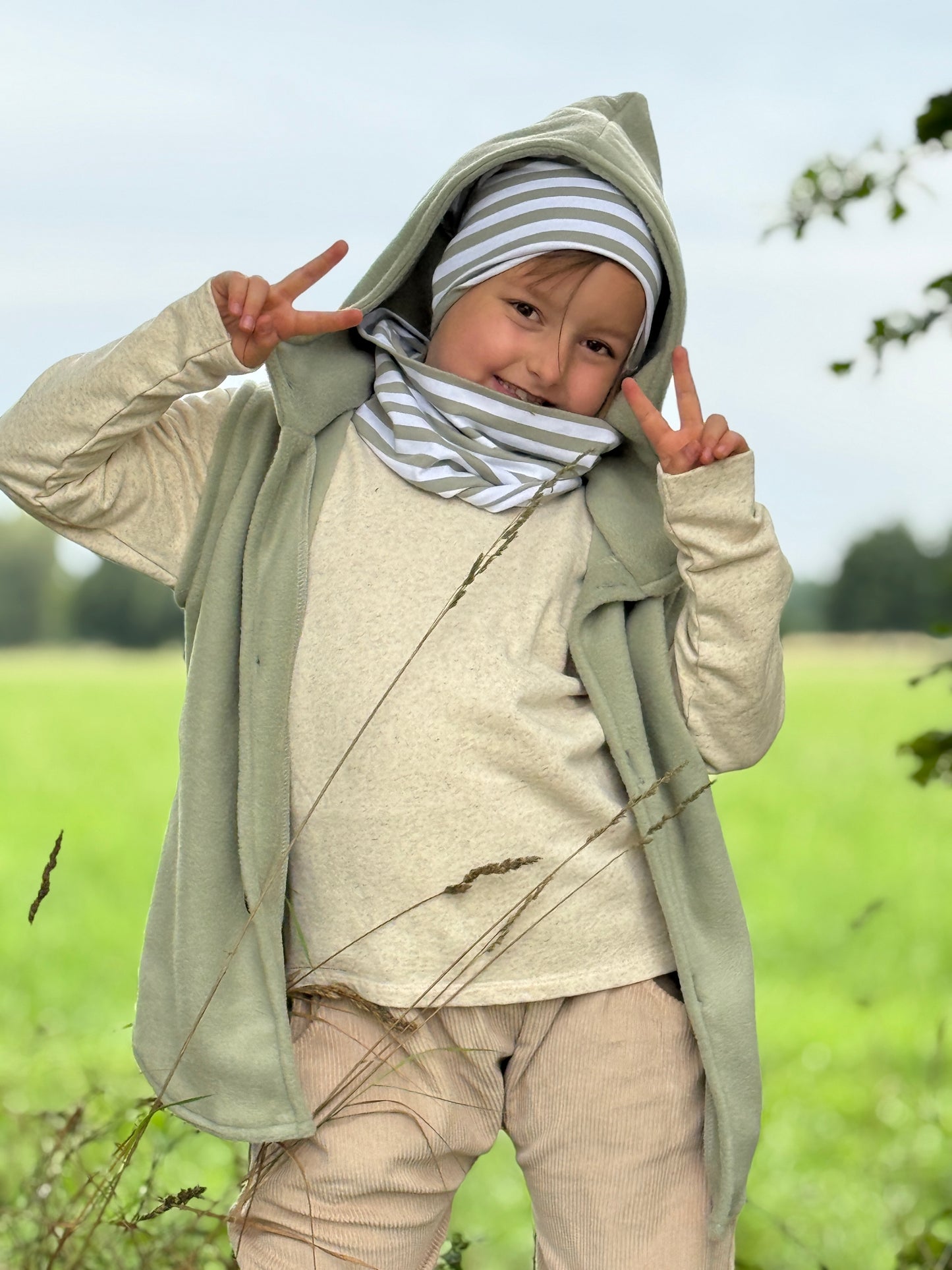 Kinder Langarmshirt aus Bio-Hanf & Baumwolle – „creme meliert“, unisex & lässig