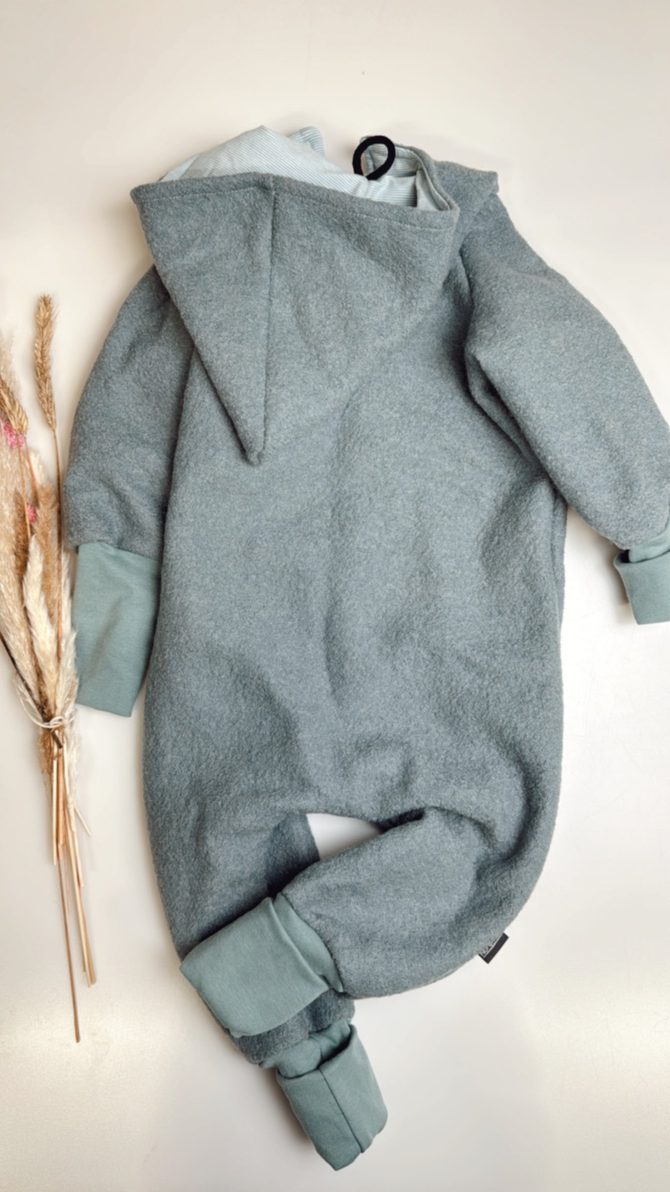 Wollwalk-Overall mit Kapuze – Meer