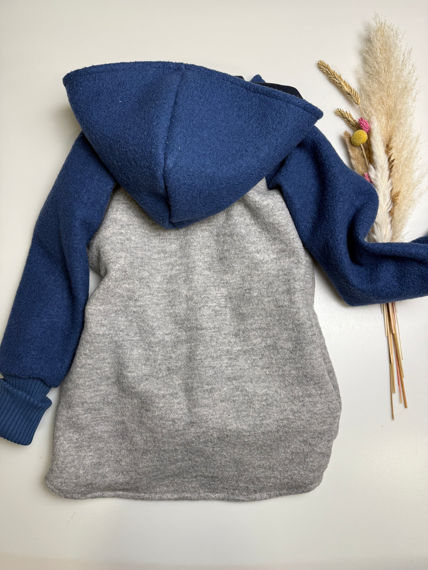 Coolste Wollwalk-Jacke - Stein/blau