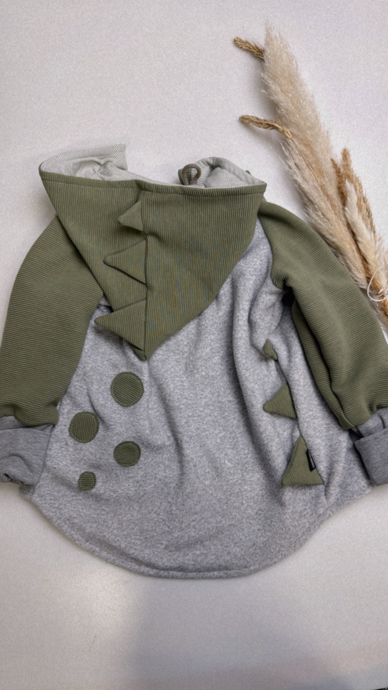 Süsseste Dino Kinderjacke – Fleece & Ottoman Rib
