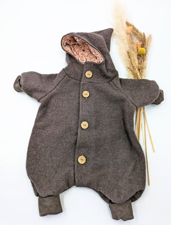 Walk Overall - Braun / Floral Jersey Lachs, Gr. 1, 50/56 (1_96)