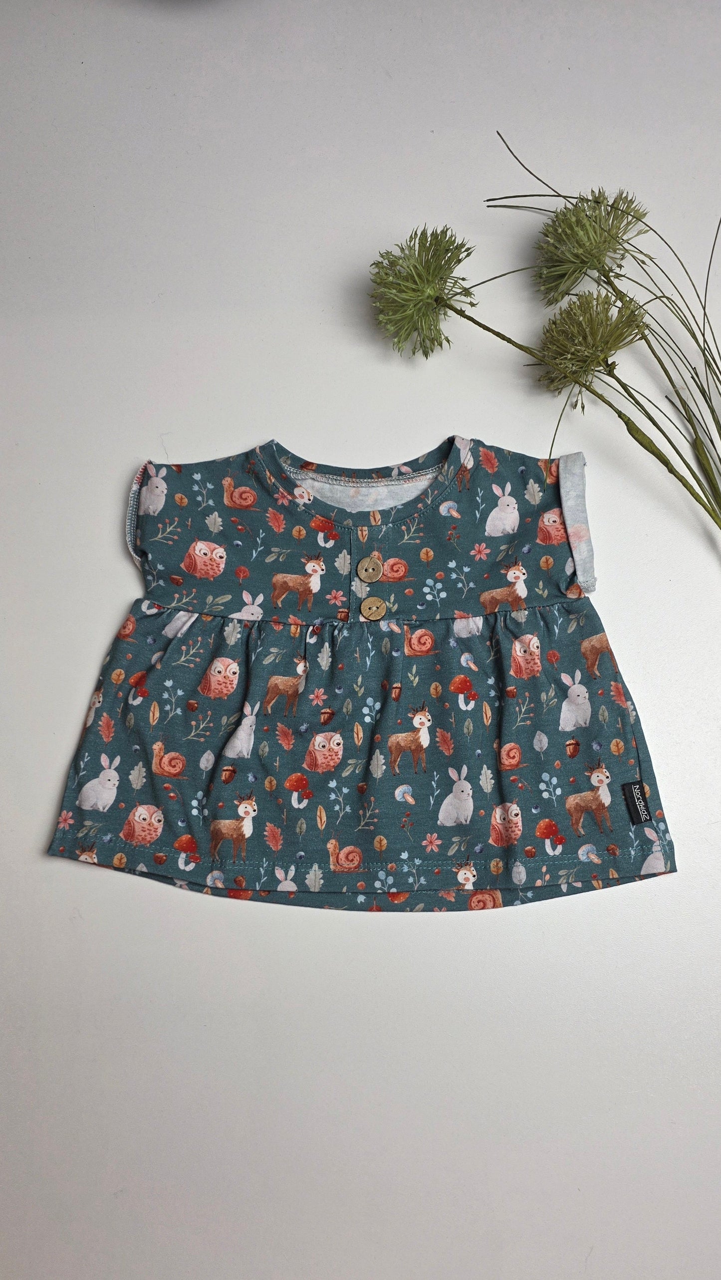Tunika Jersey Waldtiere Jade -Gr. 2 - 62/68