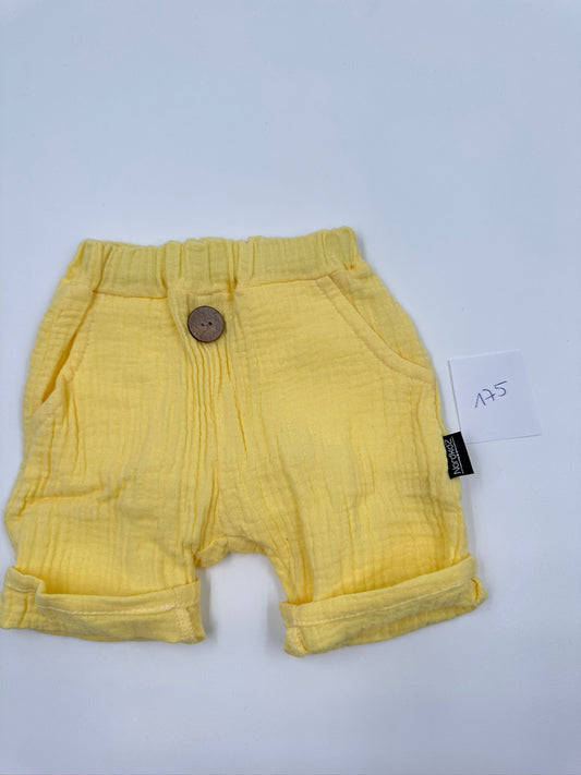 175 - Musselin Shorts basic - zitrone