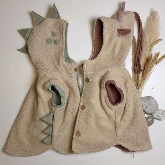 🦖🦄 Teddy-Weste „Baby Dino & Baby Einhorn“