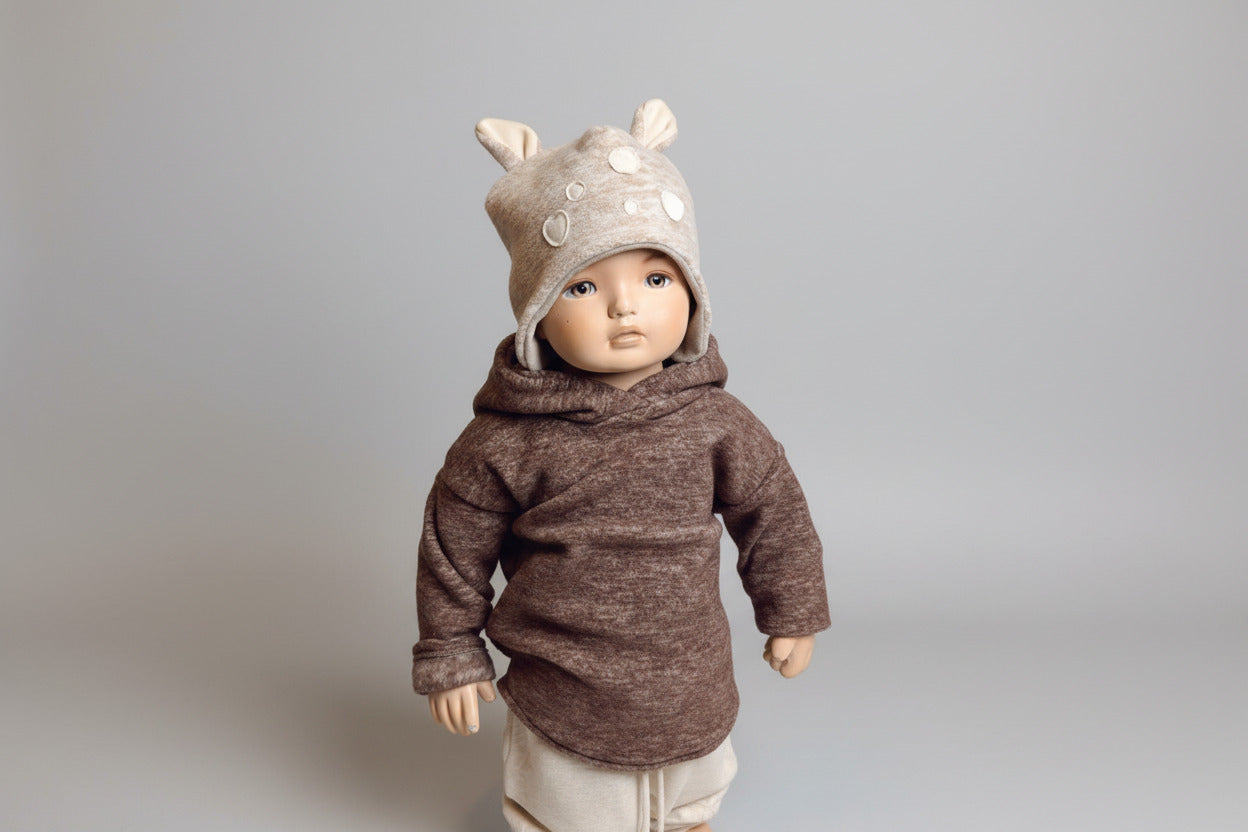 Kuschelige Reh Fleece-Mütze für Kinder