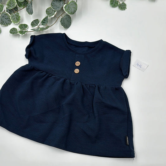 Rib-Jersey Tunika Kurzarm - Navy (416)