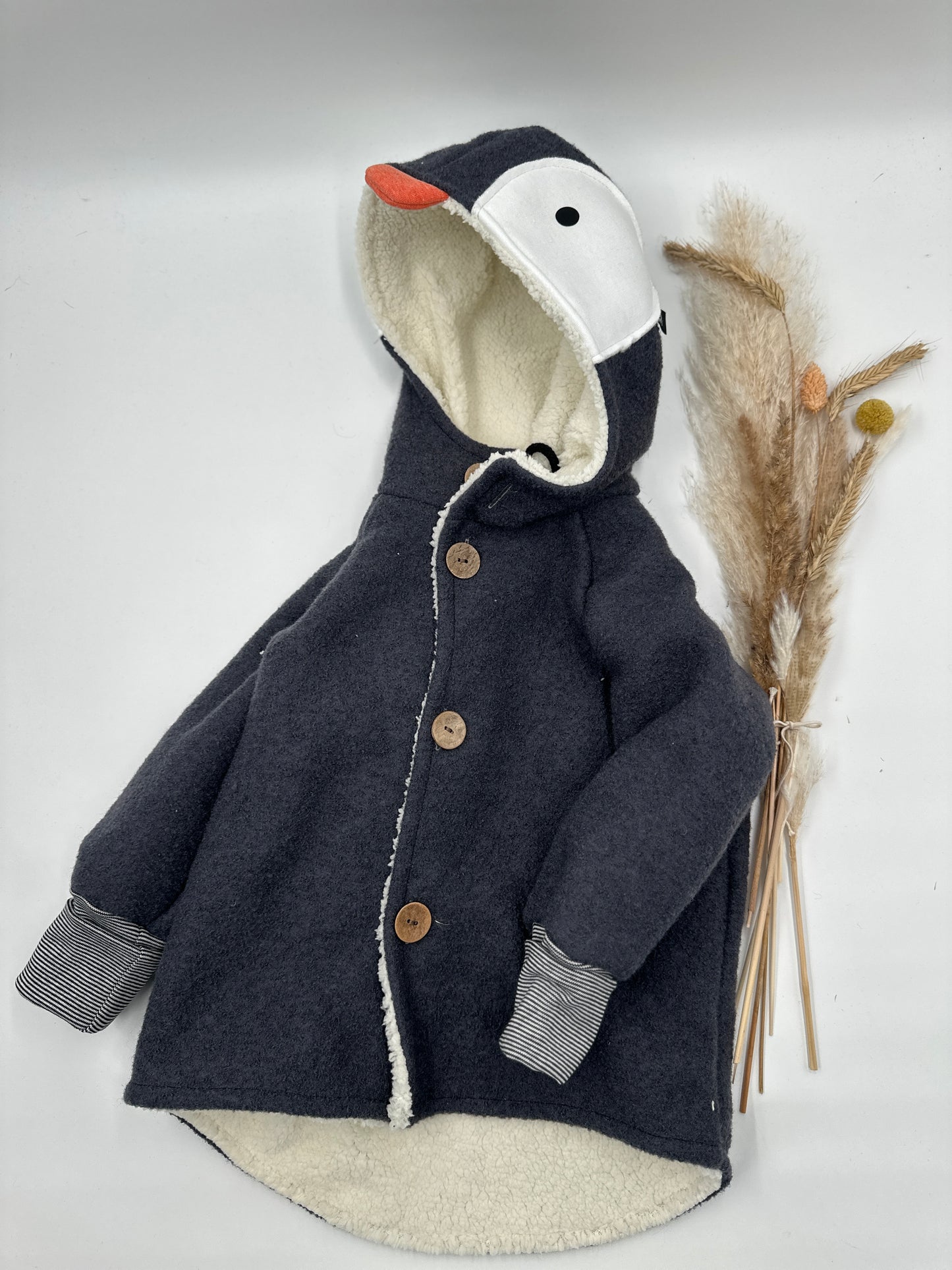 Wollwalk-Jacke - "Pinguin" Anthrazit