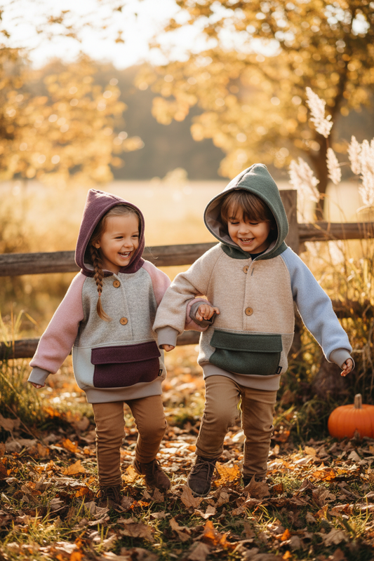 🧥♻️ Bunte Reststoff- WALK Schlupf-Jacken – Nachhaltig, einzigartig
