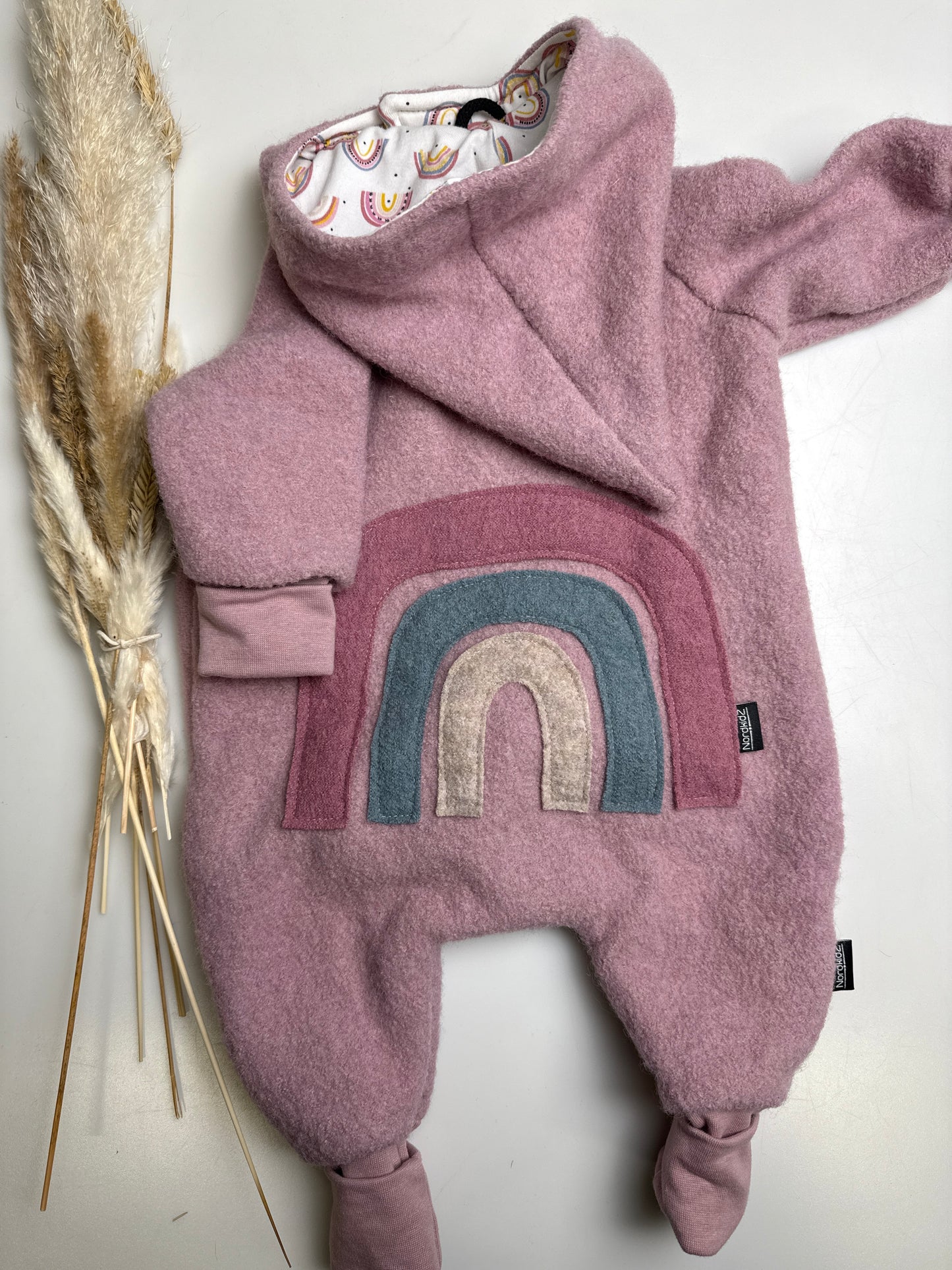 Walkoverall - Gr. 2 - 62/68 Rosa Regenbogen