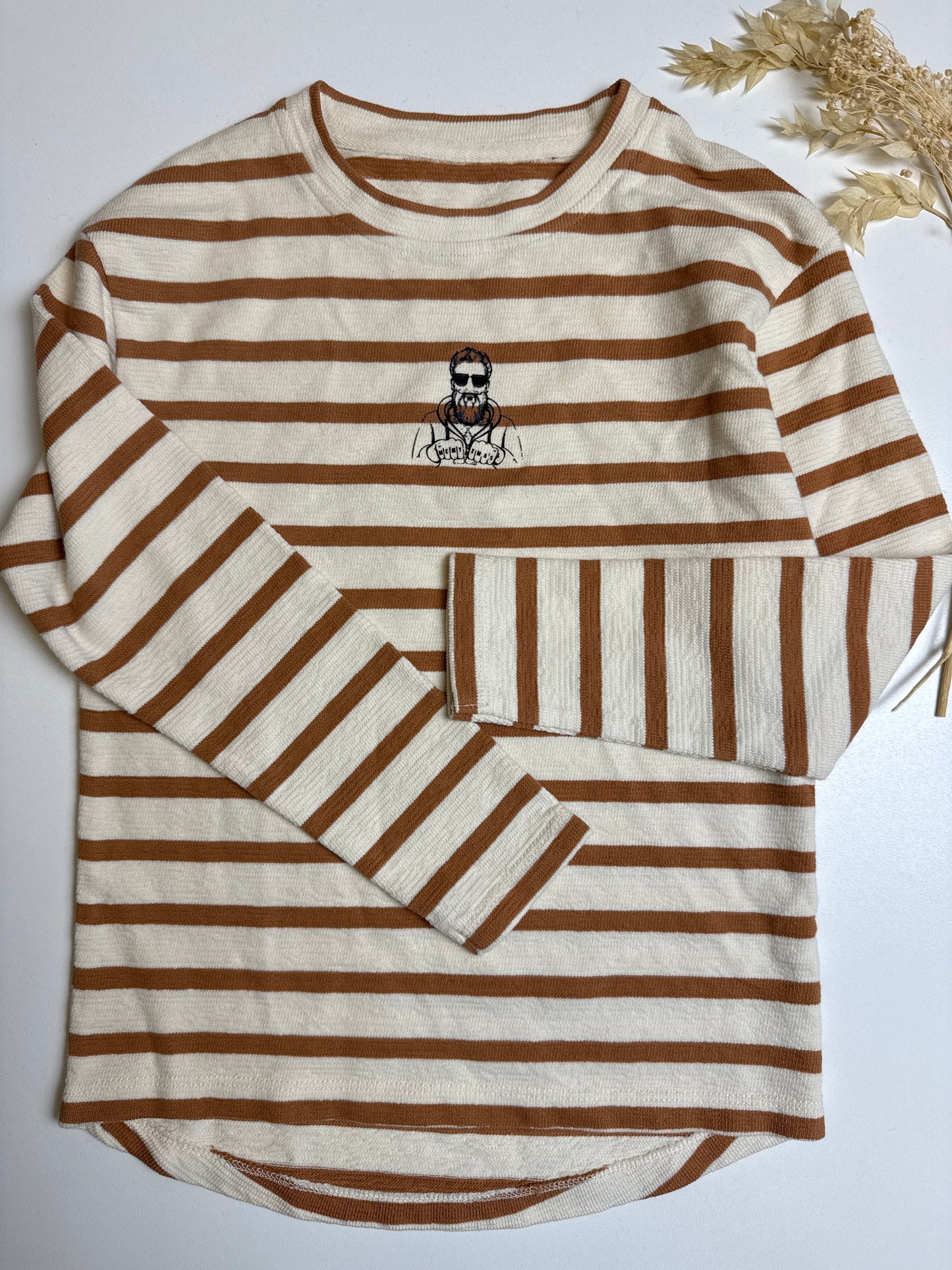 Langarmshirt cognac Streifen - Gr 110/116