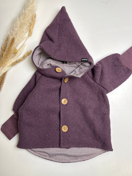 Walkjacke - Gr. 2 - 62/68 Aubergine
