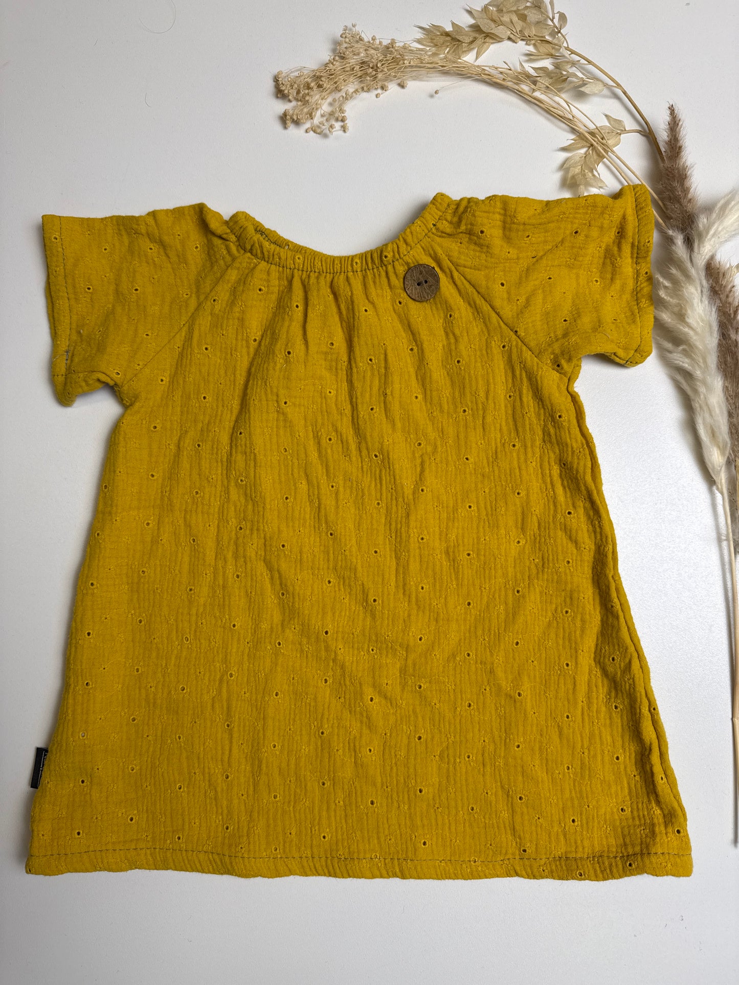 Musselin Tunika Senf - Gr. 86/92