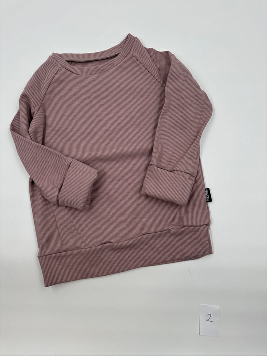 Oversize Rib-Langarmshirt Rosa, Gr. 1 (2)