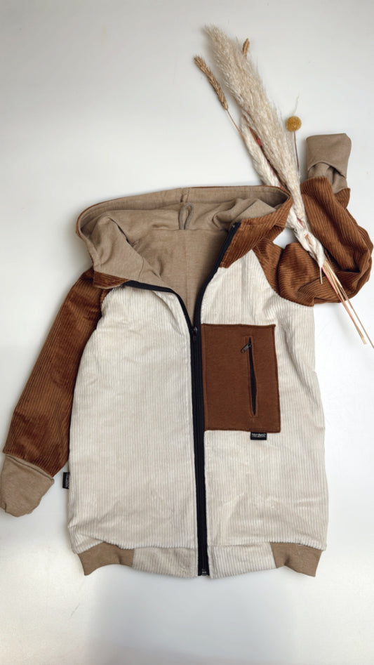 🤎 Cordjacke mit Kapuze – Naturtöne im Mix & Match BRAUN