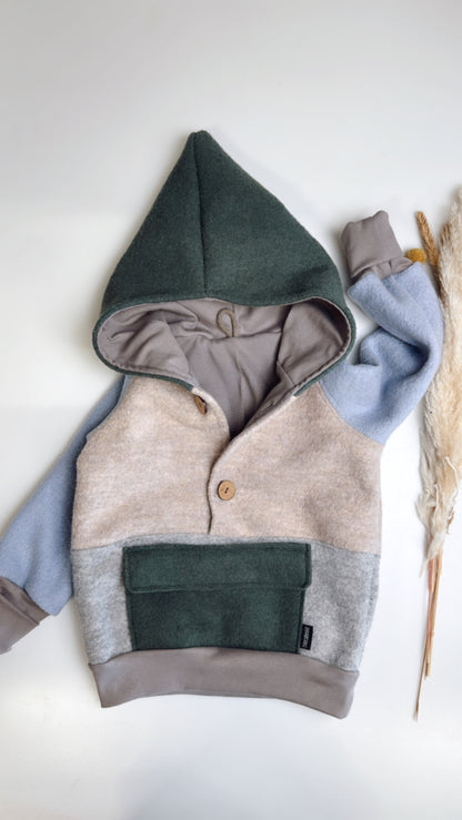🧥♻️ Bunte Reststoff- WALK Schlupf-Jacken – Nachhaltig, einzigartig