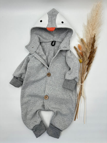 Baumwoll Fleece Overall - Pinguin