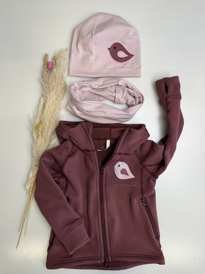 🍇 Kinder Funktionsjacke in „Beere“ – mitwachsend, atmungsaktiv & aus recyceltem Material