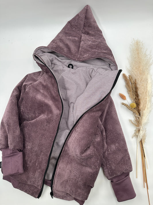 Puffer-College-Cordjacke "aubergine"