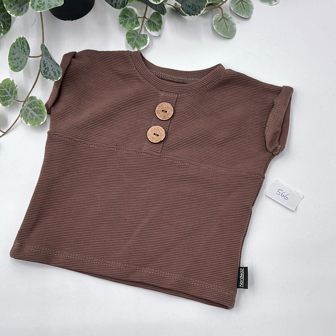 Rib-Jersey T-Shirt - Schoko, Gr. 1 (566)