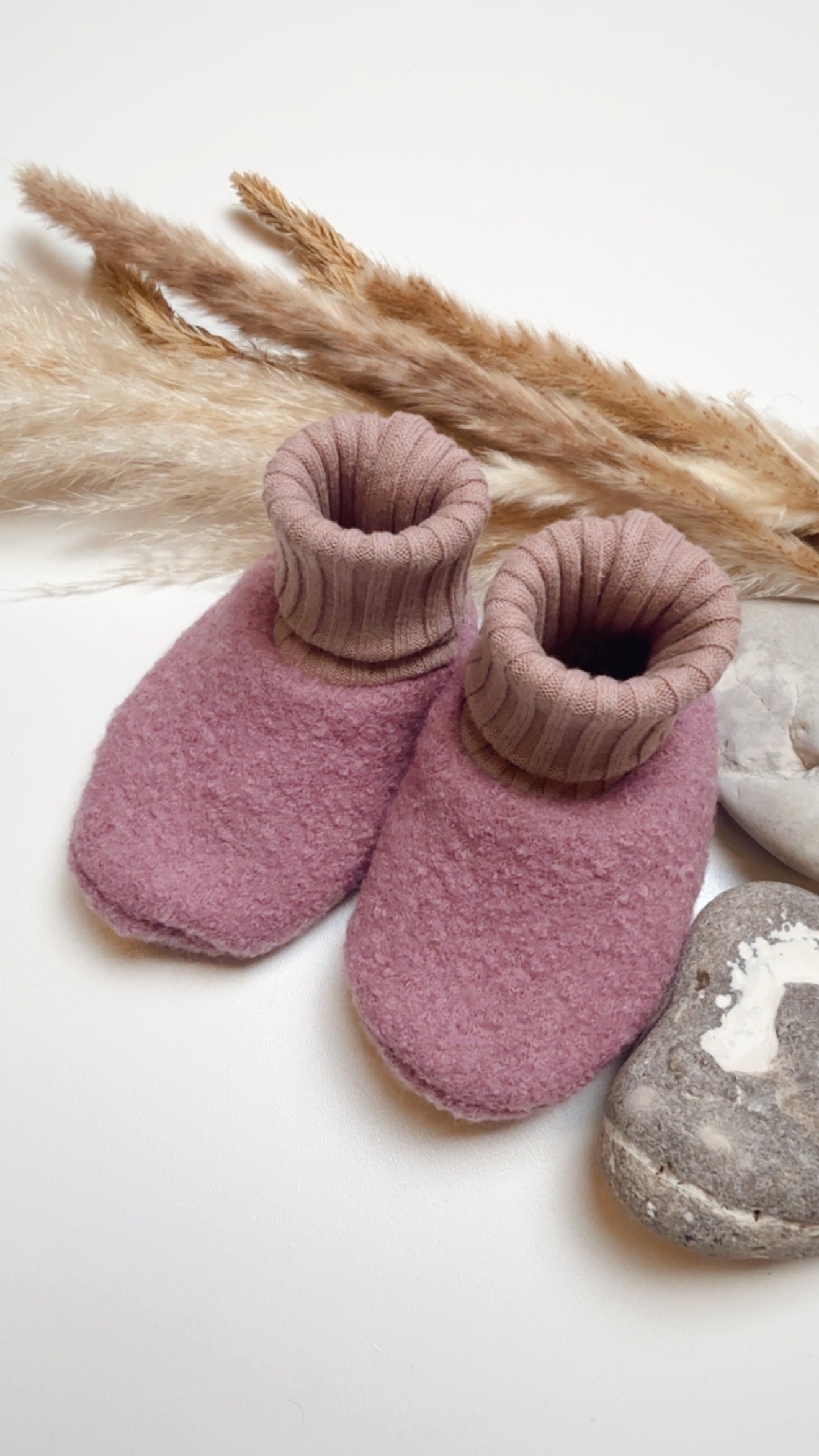 🤍 Wollpuschen für Babys – mitwachsend - Rosa