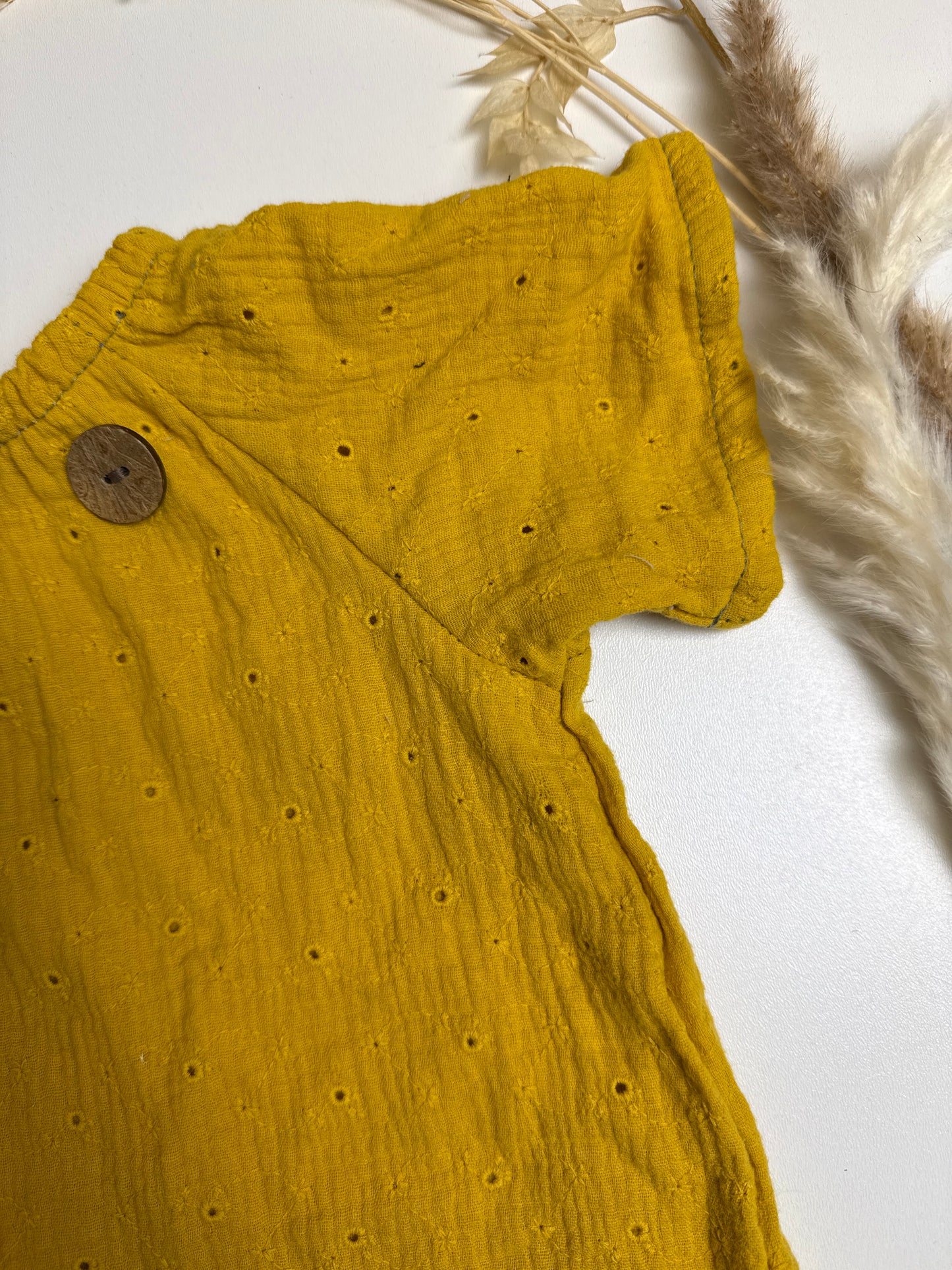 Musselin Tunika Senf - Gr. 86/92