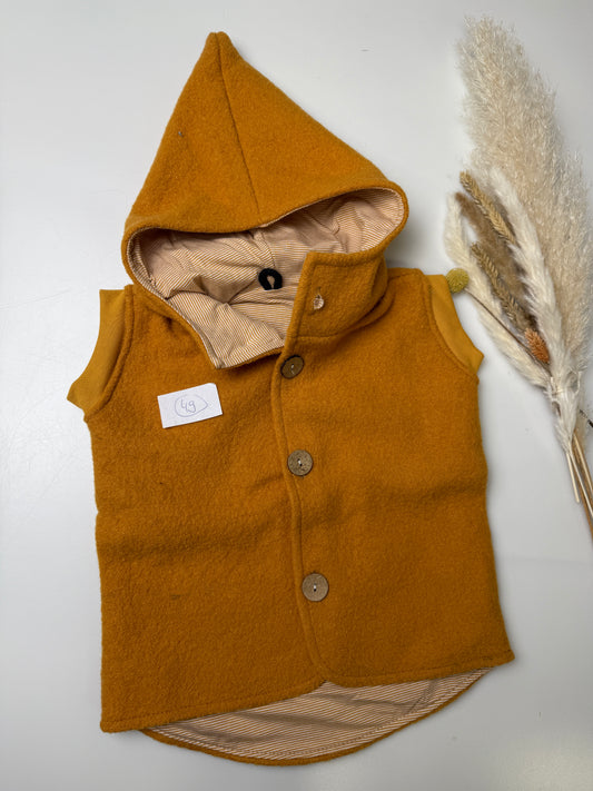 49 Wollwalk-Weste - Senf (Feinringel)