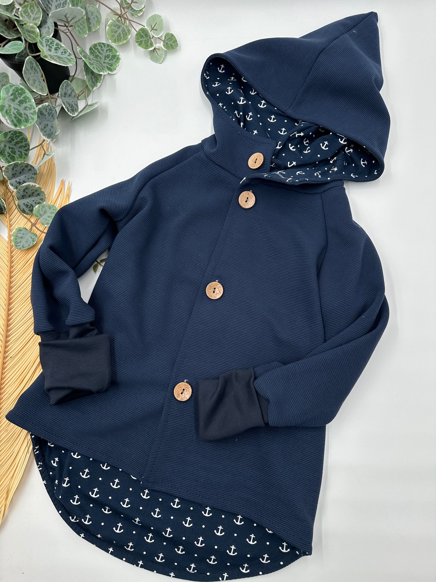 *Rib Jacke - Navy „Anker“ Gr. 5, 6