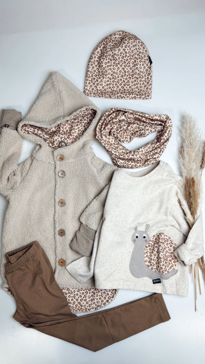 🐆 Leoparden Beanie & Loop Set – für kleine Naturentdecker:innen