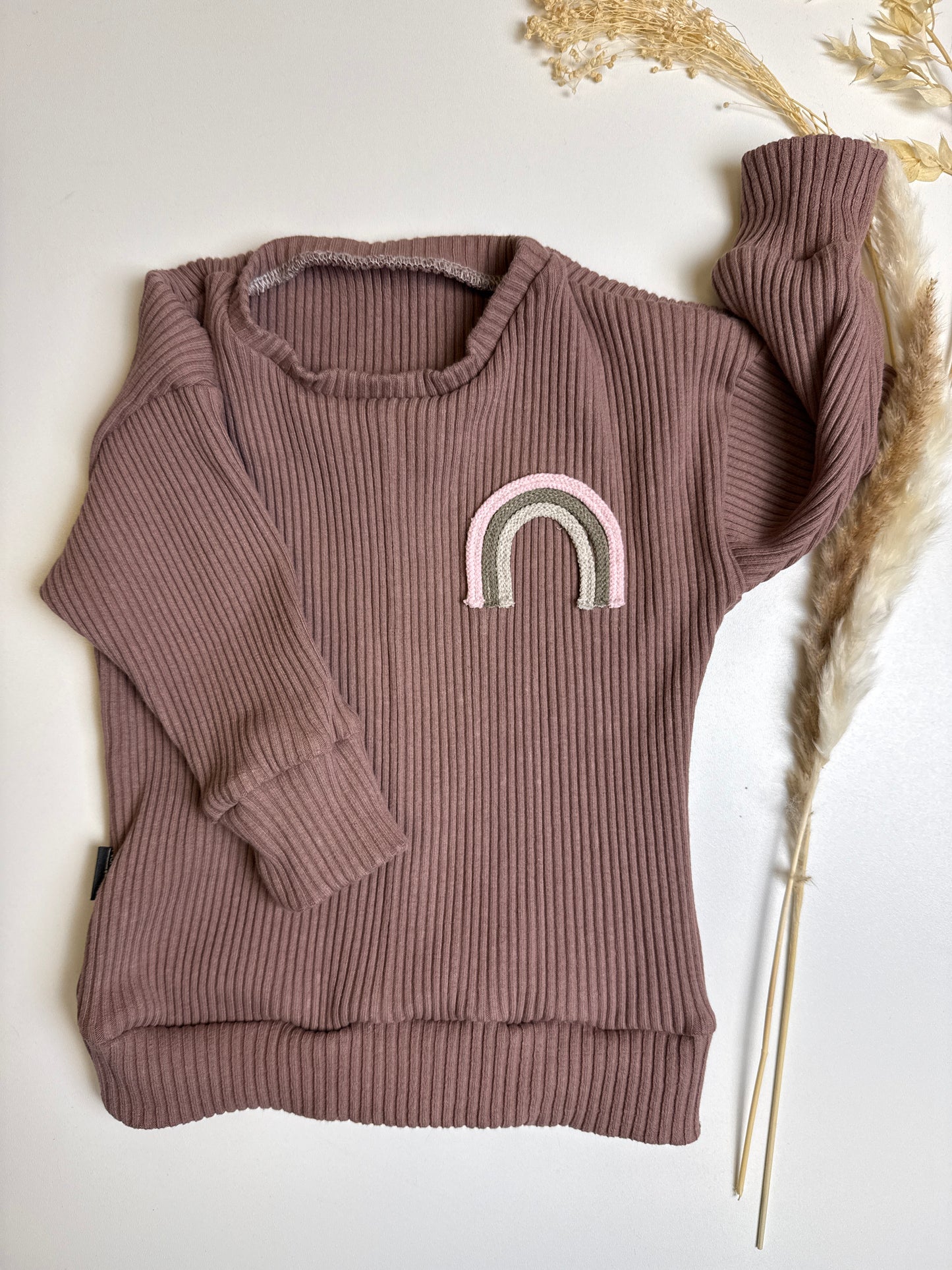 Strick Shirt - rosa - Regenbogen Gr. 92/98