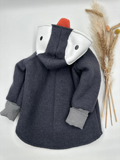 Wollwalk-Jacke - "Pinguin" Anthrazit