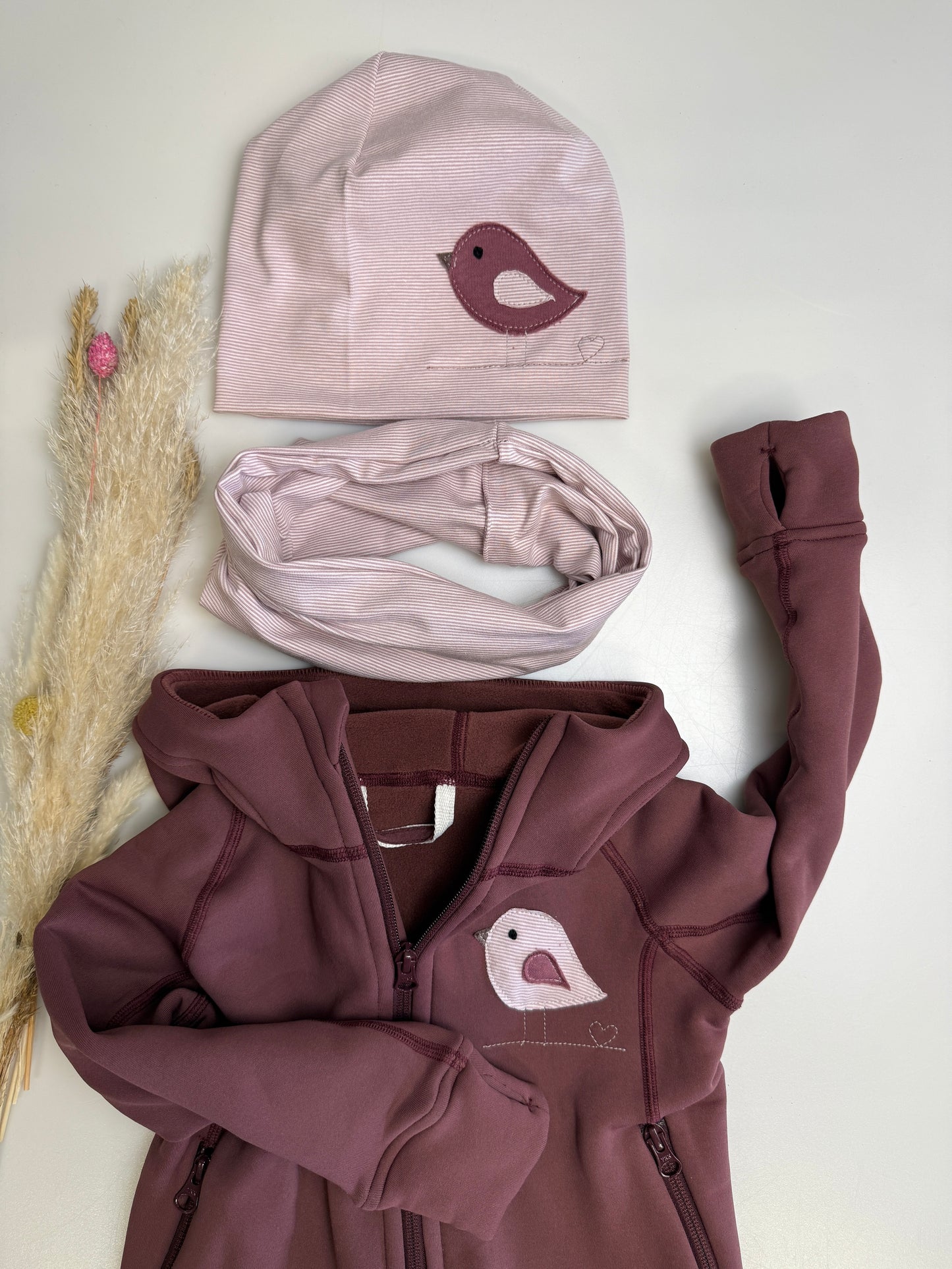 🌸 Herbstset Vögelchen Beanie & Loop  🌸