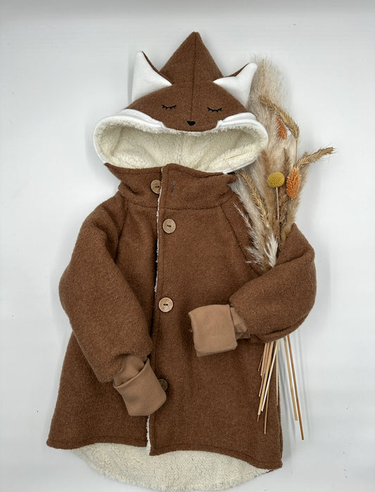 Fuchs Wolljacke für Kinder – handgemacht, mulesingfreie Schurwolle