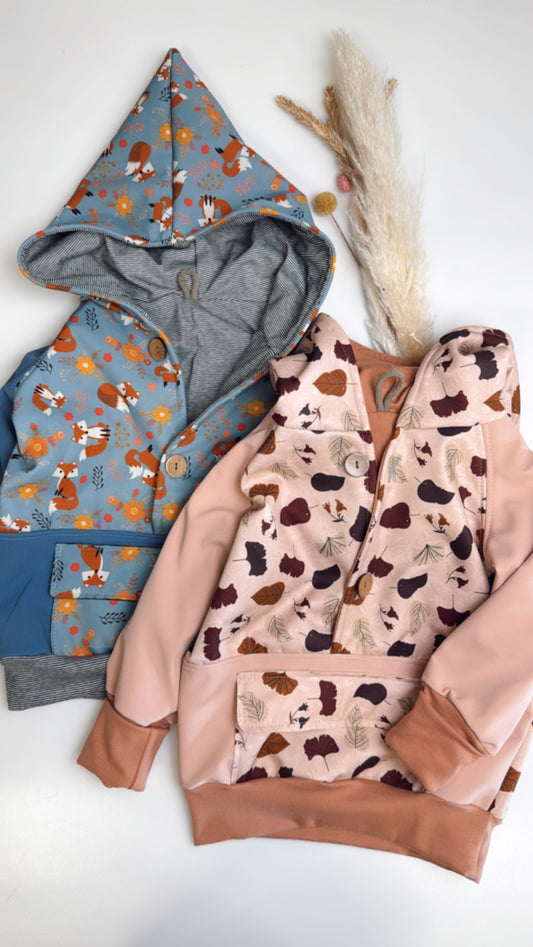 🧥♻️ Bunte Reststoff- SOFTSHELL Schlupf-Jacken – Nachhaltig, einzigartig