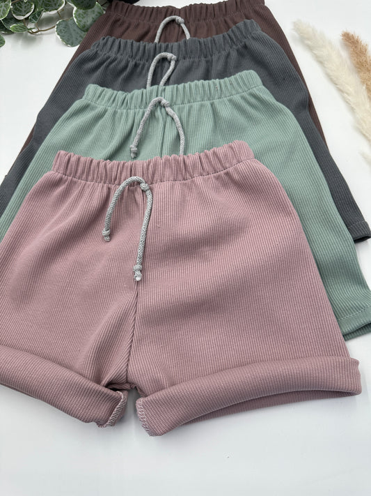 Strand-Shorts - "Baumwoll-Rib" - versch. Farben
