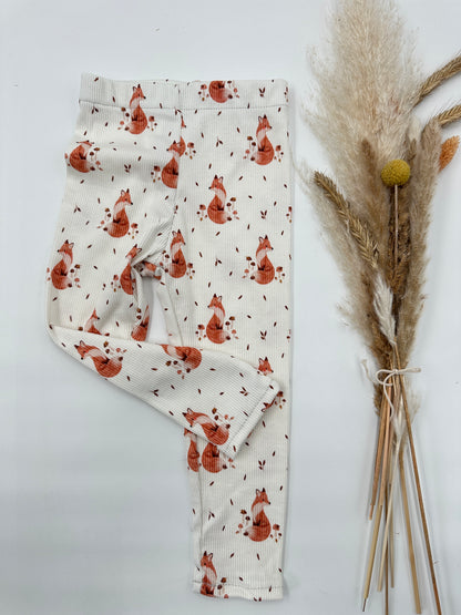 Limited-Herbst-Edition: Leggings "Herbstfuchs" Ribstrickjersey