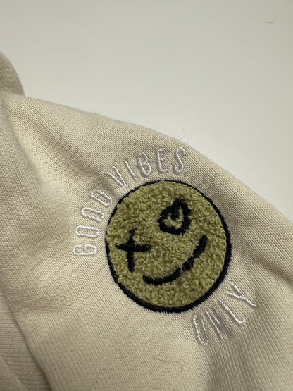 Hoodie „Keep Smiling creme“ – Bio-Baumwolle trifft gute Laune