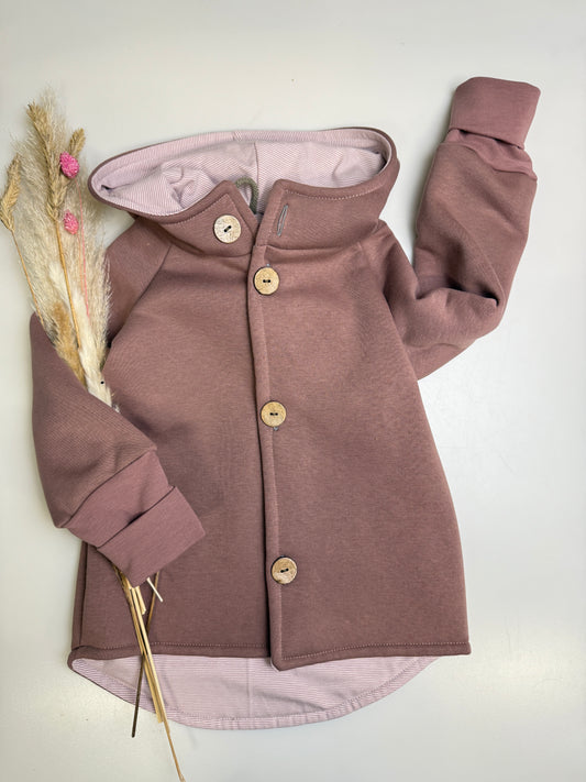 🌸 Mitwachsende Sweatjacke Altmauve – Perfekt für den Herbst 🍂