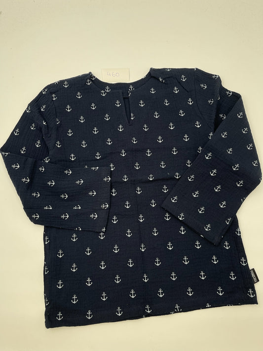 Musselin Langarm-Shirt Anker navy, Gr. 3 (460)