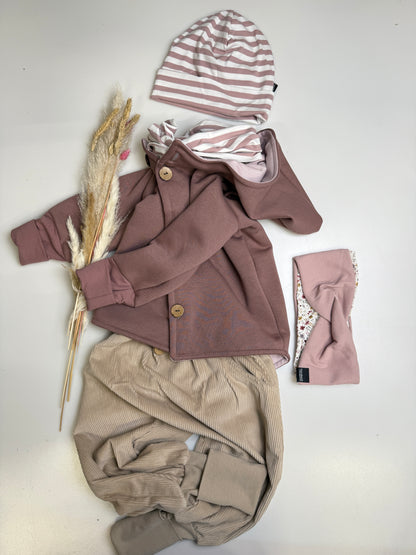 🌸 Mitwachsende Sweatjacke Altmauve – Perfekt für den Herbst 🍂