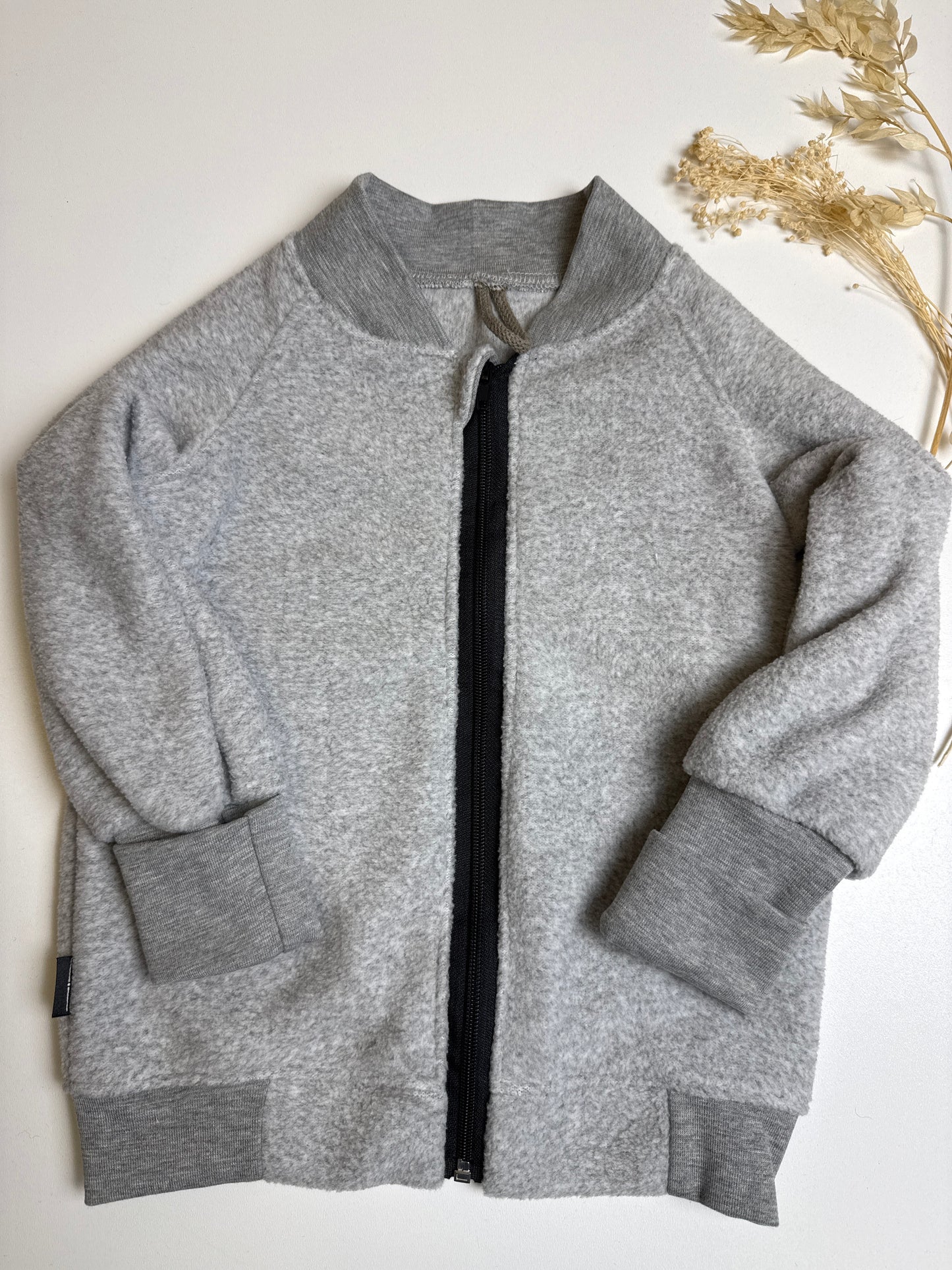 Fleecejacke grau - Gr. 86/92